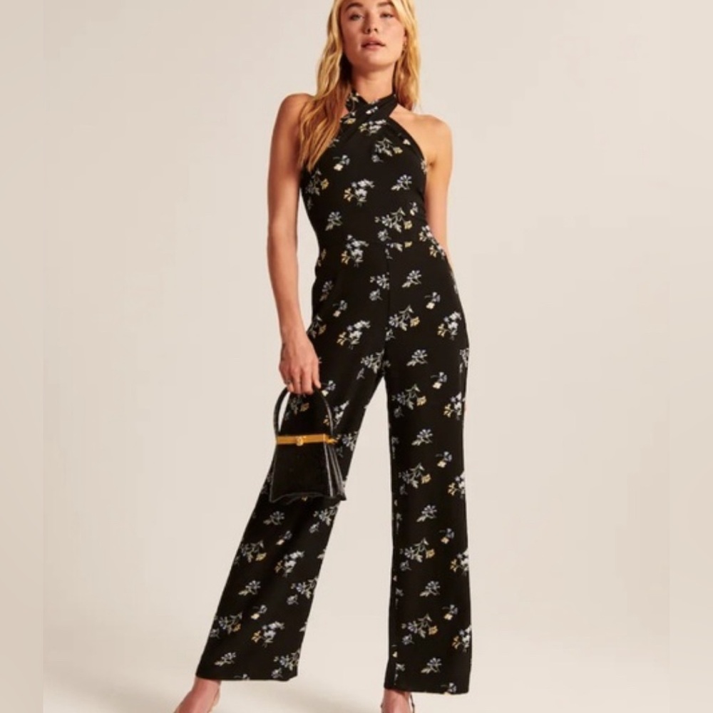 Floral Halter Jumpsuit (L)